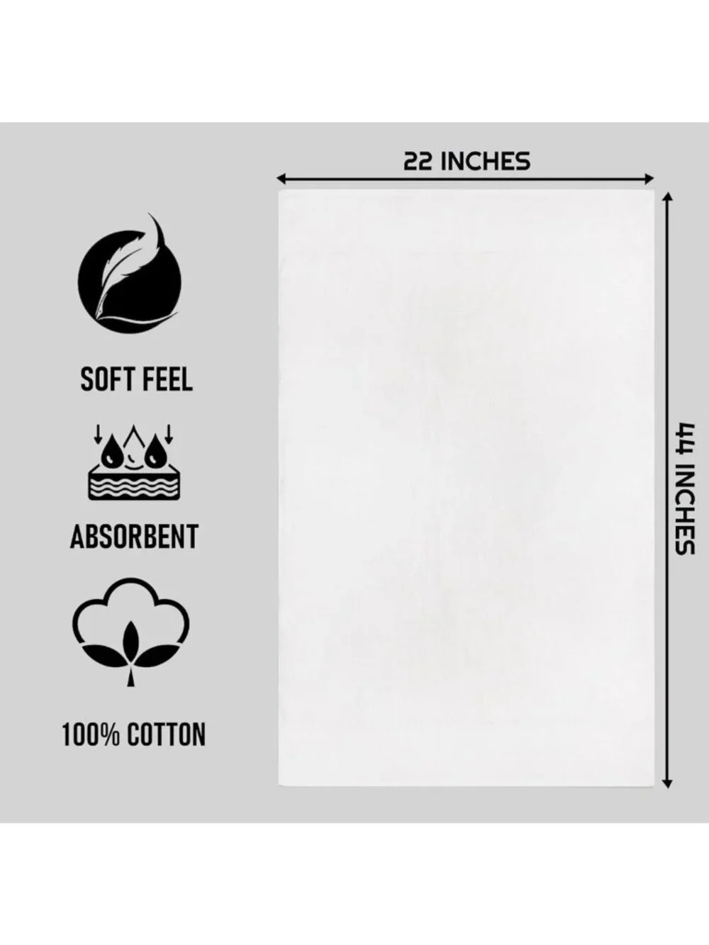 Bulk White Bath Towels 12 Pack - 100% Cotton, Quick Dry, Ultra-Soft & Absorbent